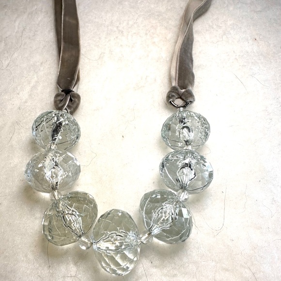 Velvet Ribbon Acrylic Bauble Necklace - Picture 3 of 7